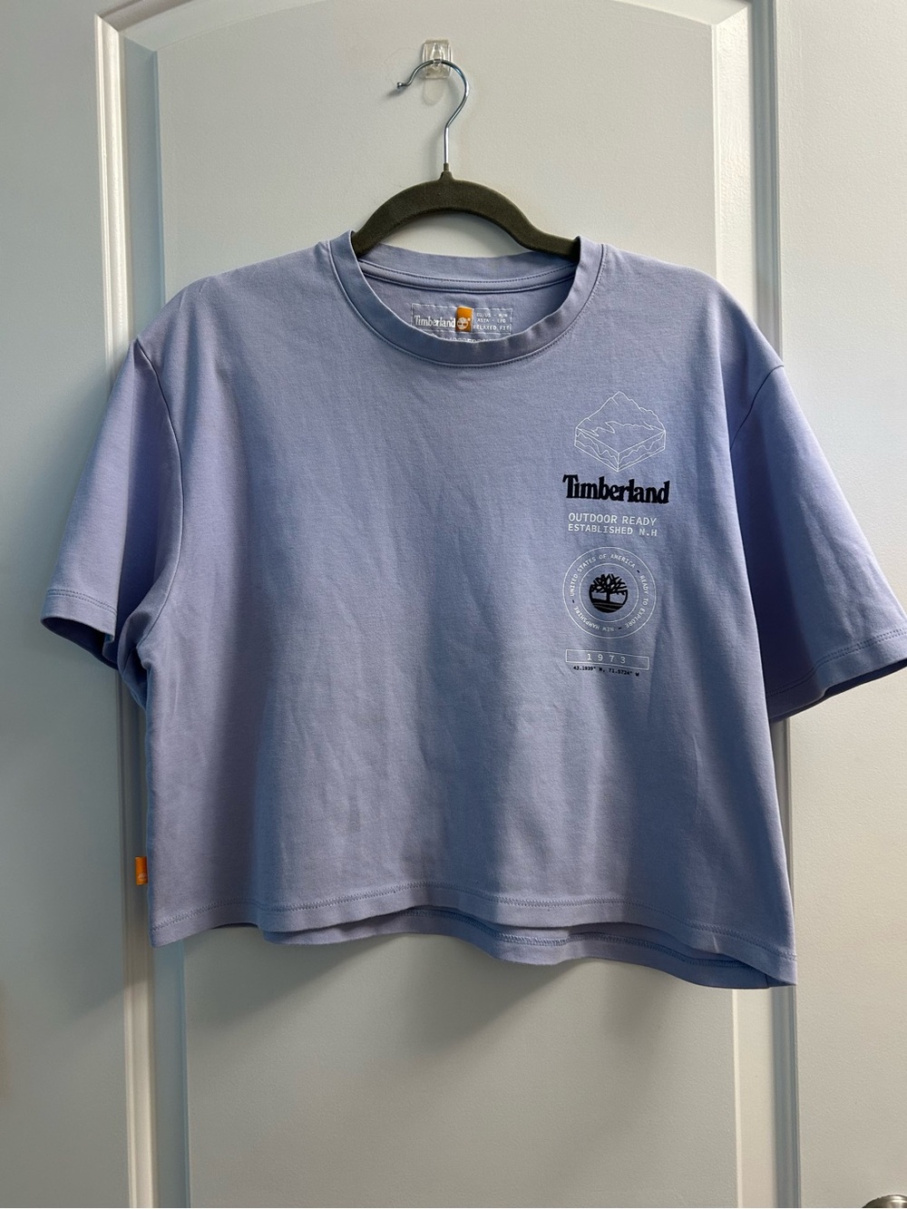 Timberland Purple Relaxed Fit Crop Tee